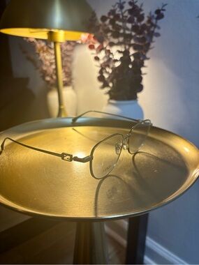 Fendi Gold Slim Metal Eyeglasses